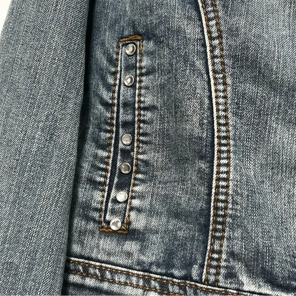 Y2K Earl Jeans Blue Denim Jacket with Rhinestone Buttons - Picture 6 of 12